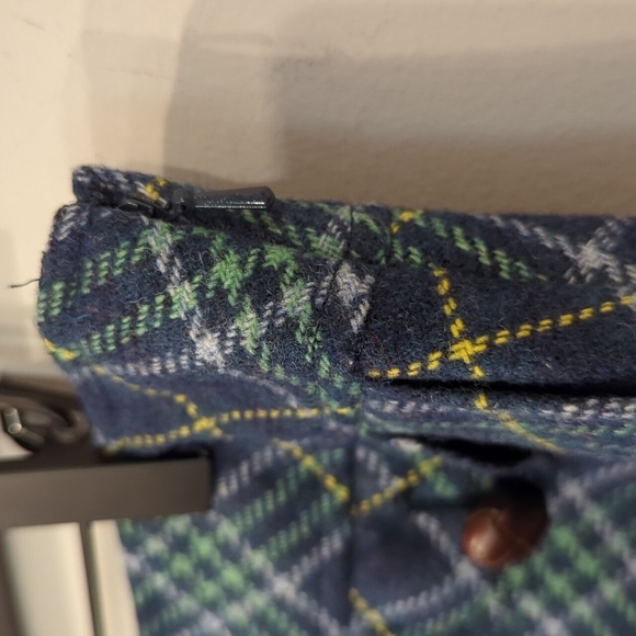 LL Bean Wool Plaid Skirt A-line Blue size 14 Petite - Picture 4 of 12